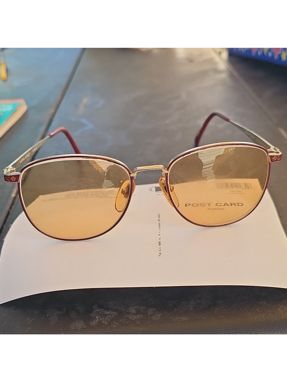 Vintage Laura Ashley Isabelle Oval Metal Glasses Gold Frame